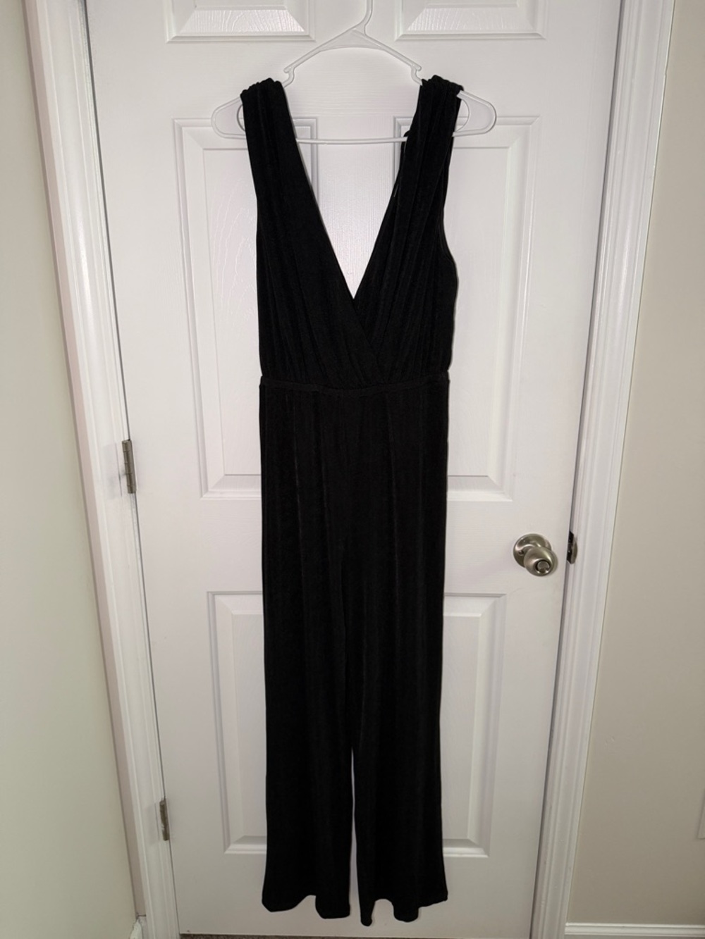 Main Strip Black V-Neck Sleeveless Jumpsuit